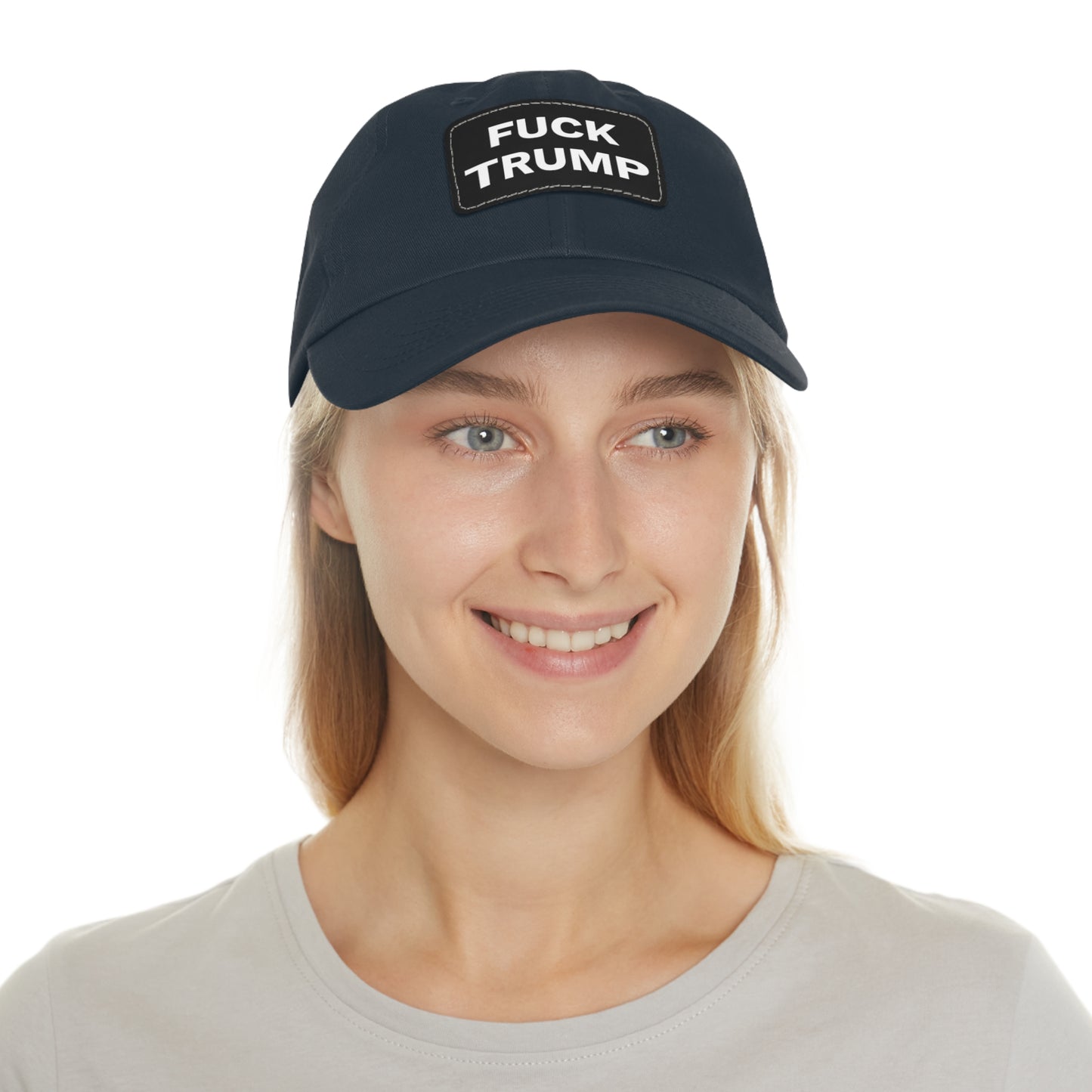 FUCK TRUMP - Dad Hat with Leather Patch