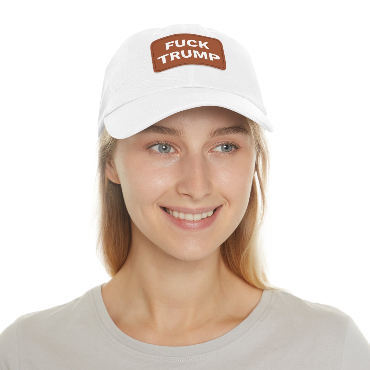 FUCK TRUMP - Dad Hat with Leather Patch