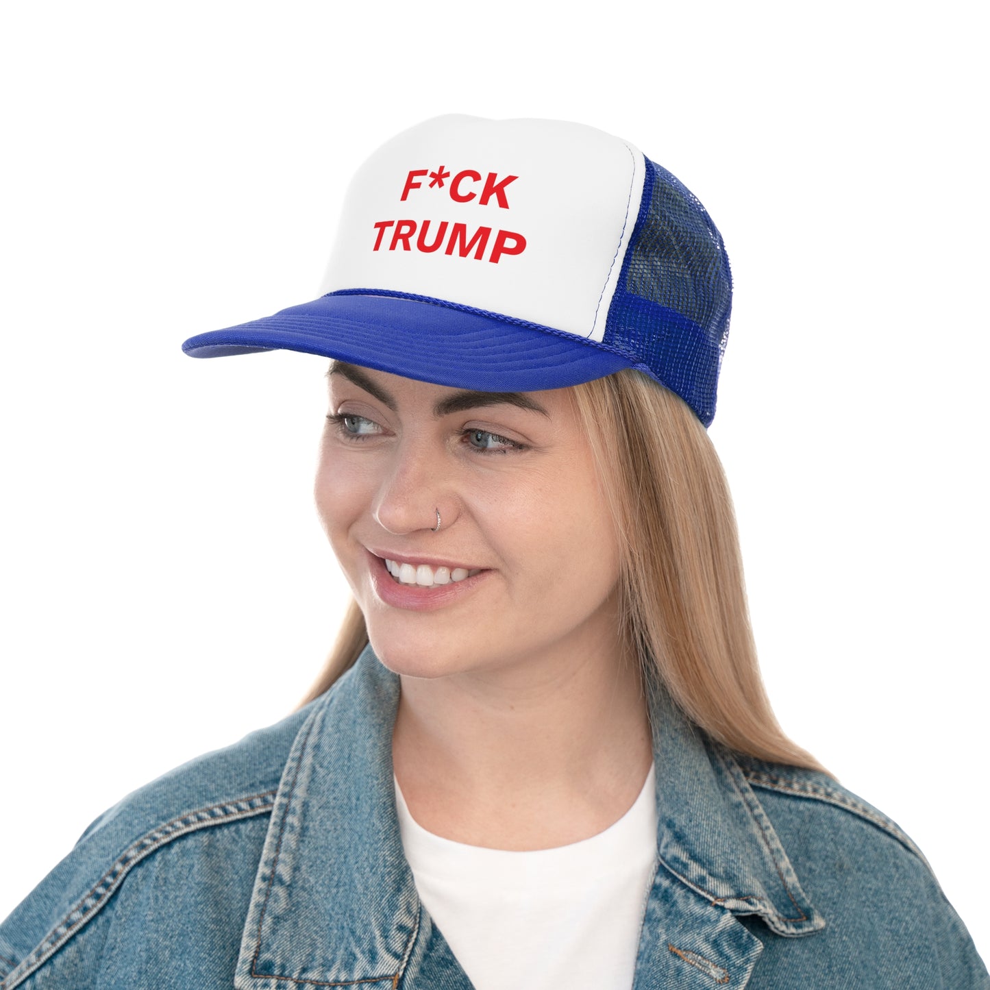F*CK TRUMP - Trucker Caps, Red Letters, Anti-MAGA Hat