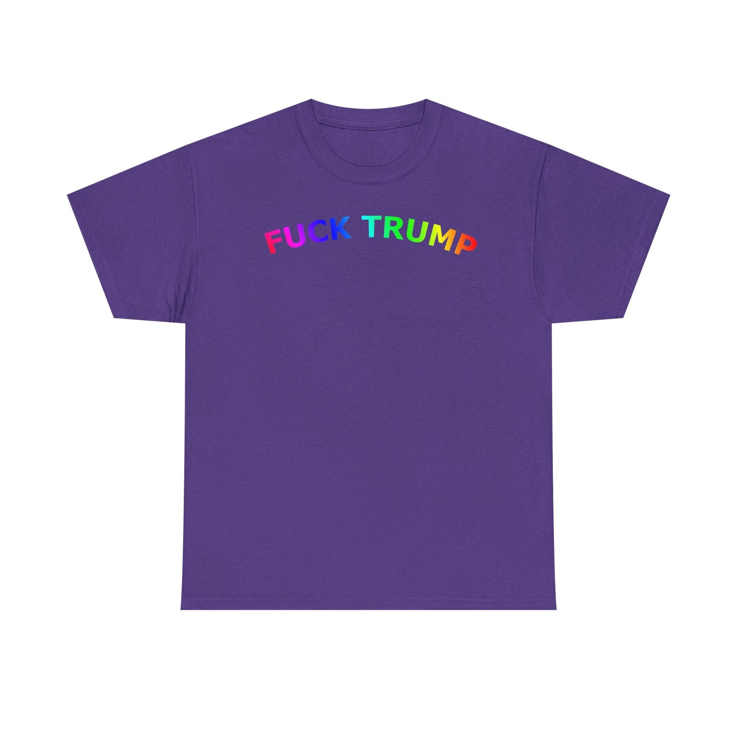 FUCK TRUMP Rainbow Text - Unisex Heavy Cotton Tee