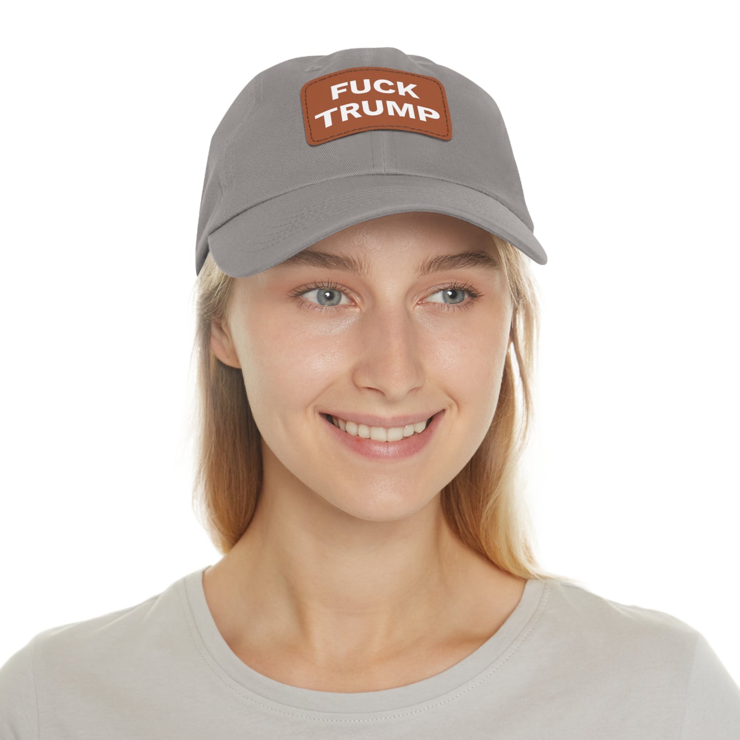 FUCK TRUMP - Dad Hat with Leather Patch