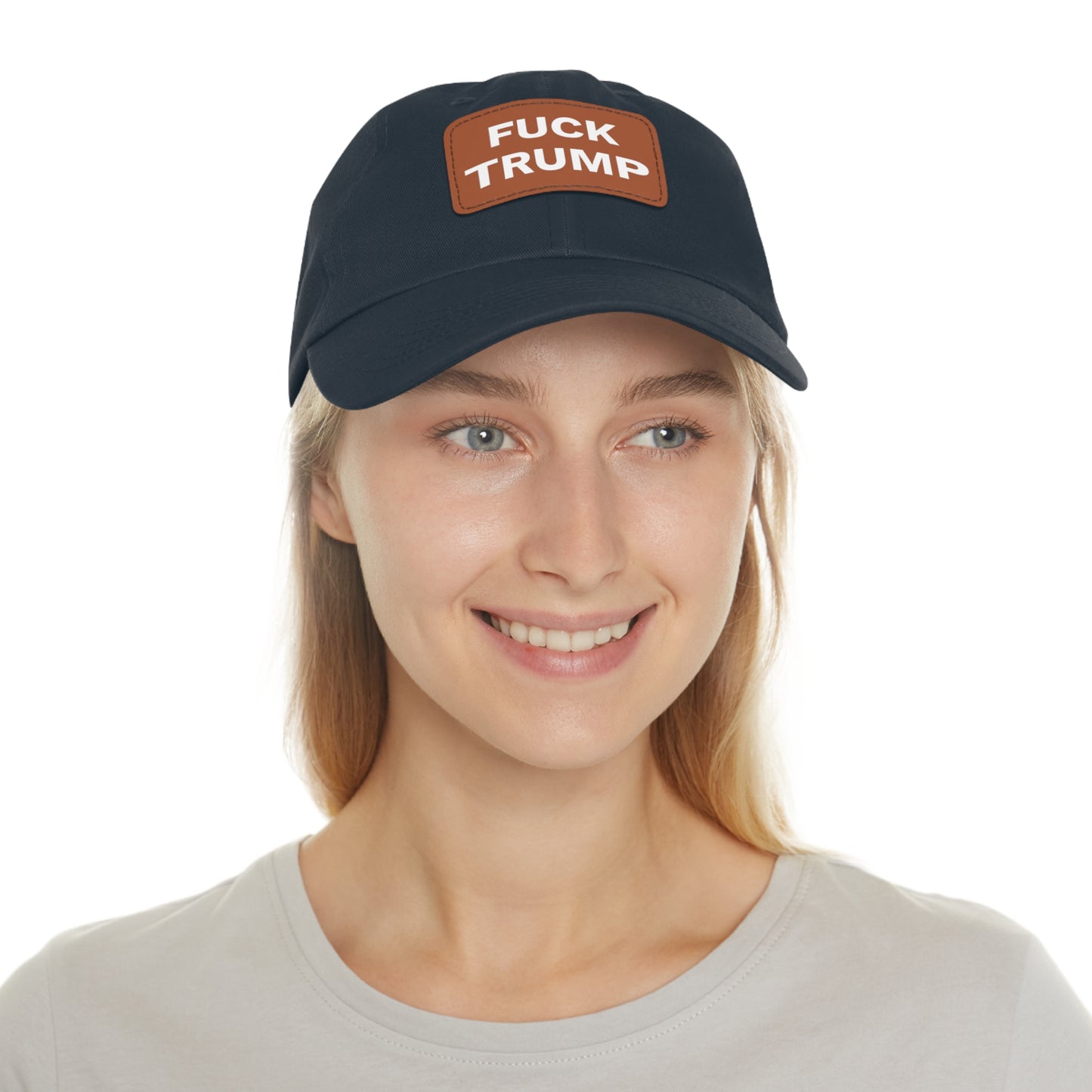 FUCK TRUMP - Dad Hat with Leather Patch