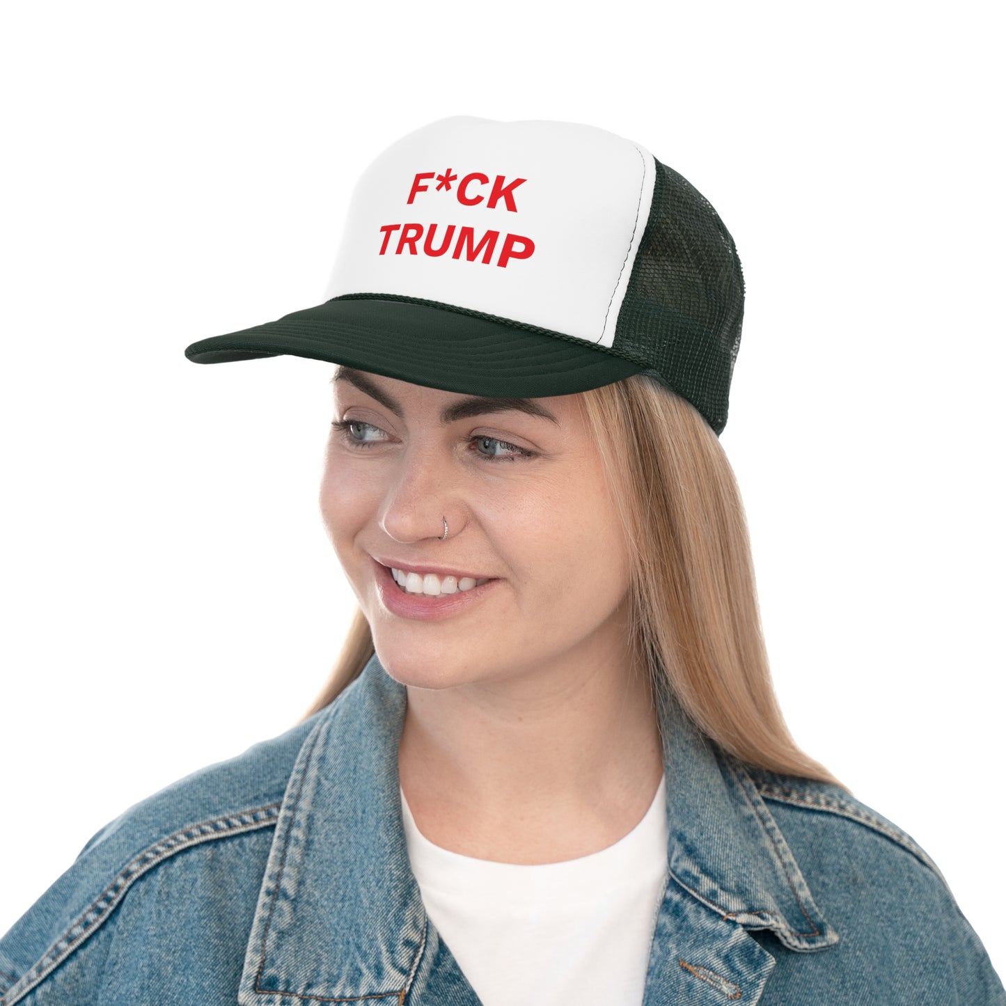 F*CK TRUMP - Trucker Caps, Red Letters, Anti-MAGA Hat