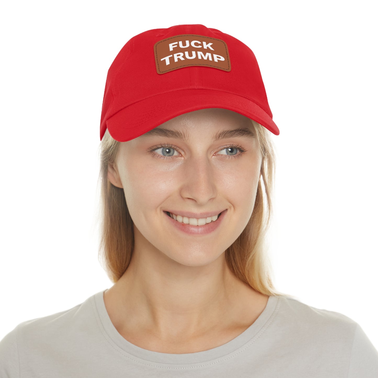 FUCK TRUMP - Dad Hat with Leather Patch