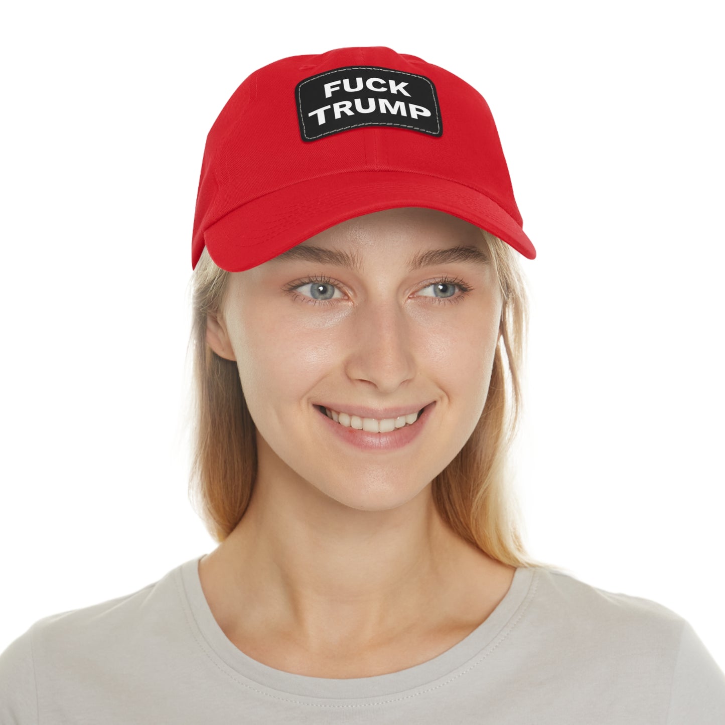 FUCK TRUMP - Dad Hat with Leather Patch