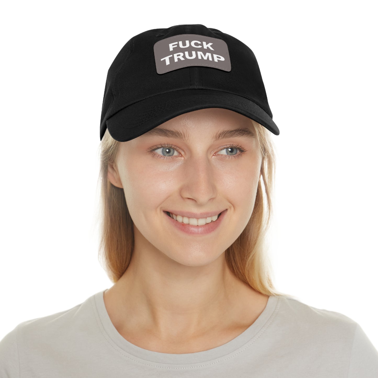 FUCK TRUMP - Dad Hat with Leather Patch