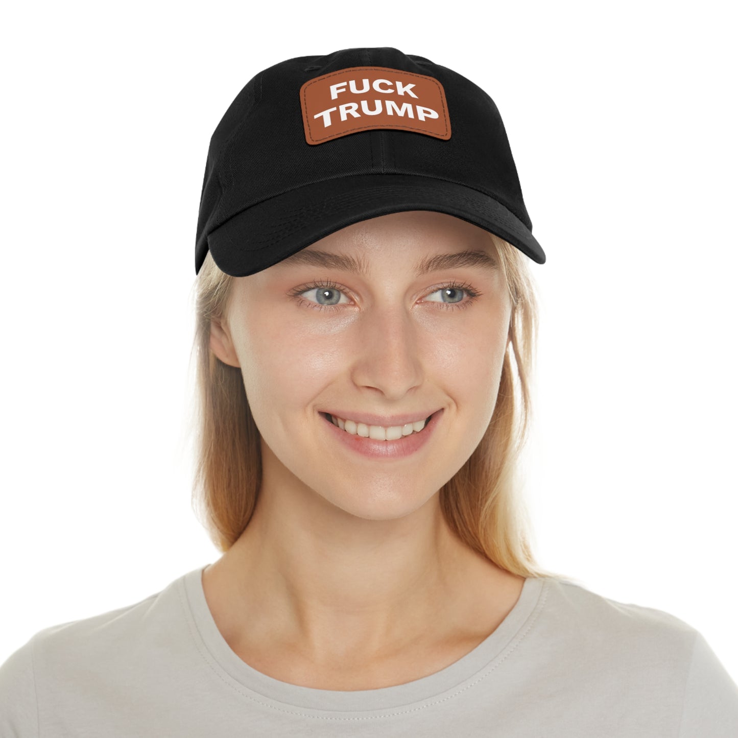 FUCK TRUMP - Dad Hat with Leather Patch