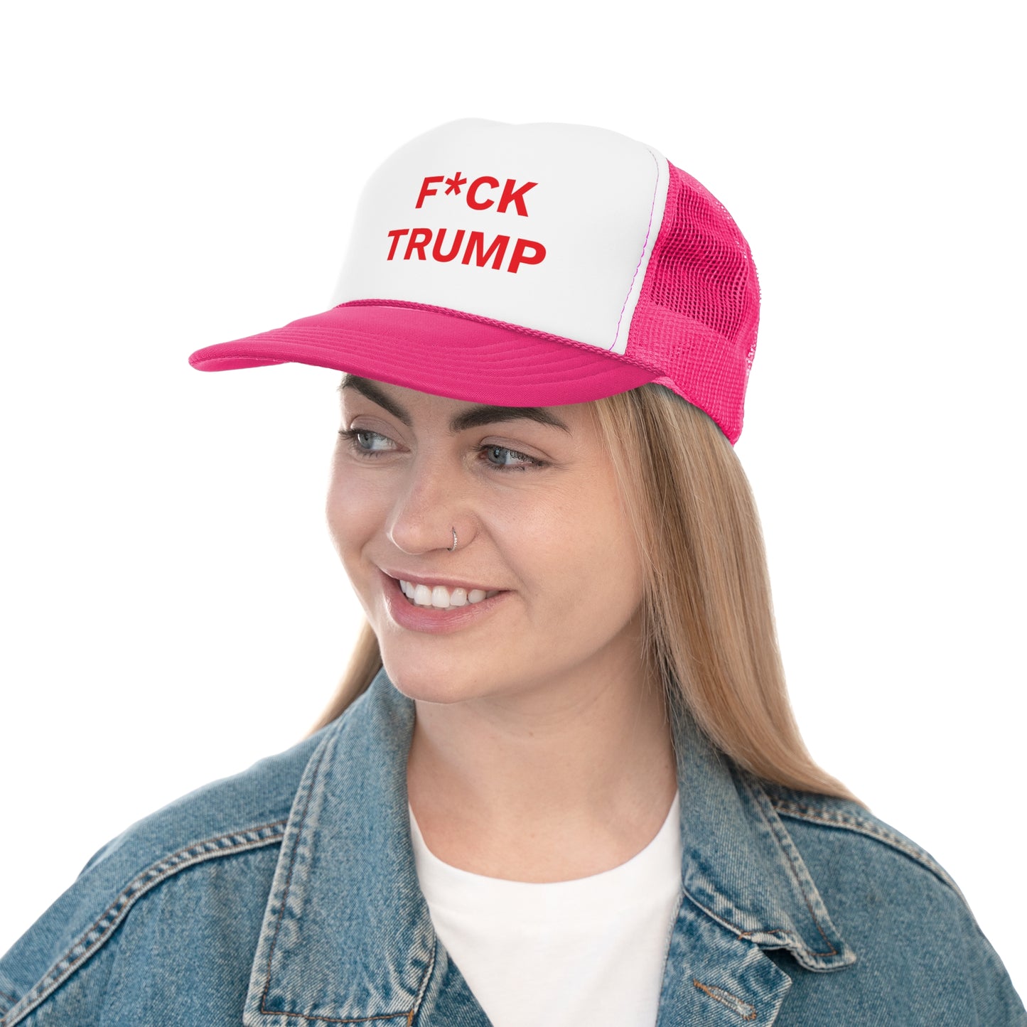 F*CK TRUMP - Trucker Caps, Red Letters, Anti-MAGA Hat