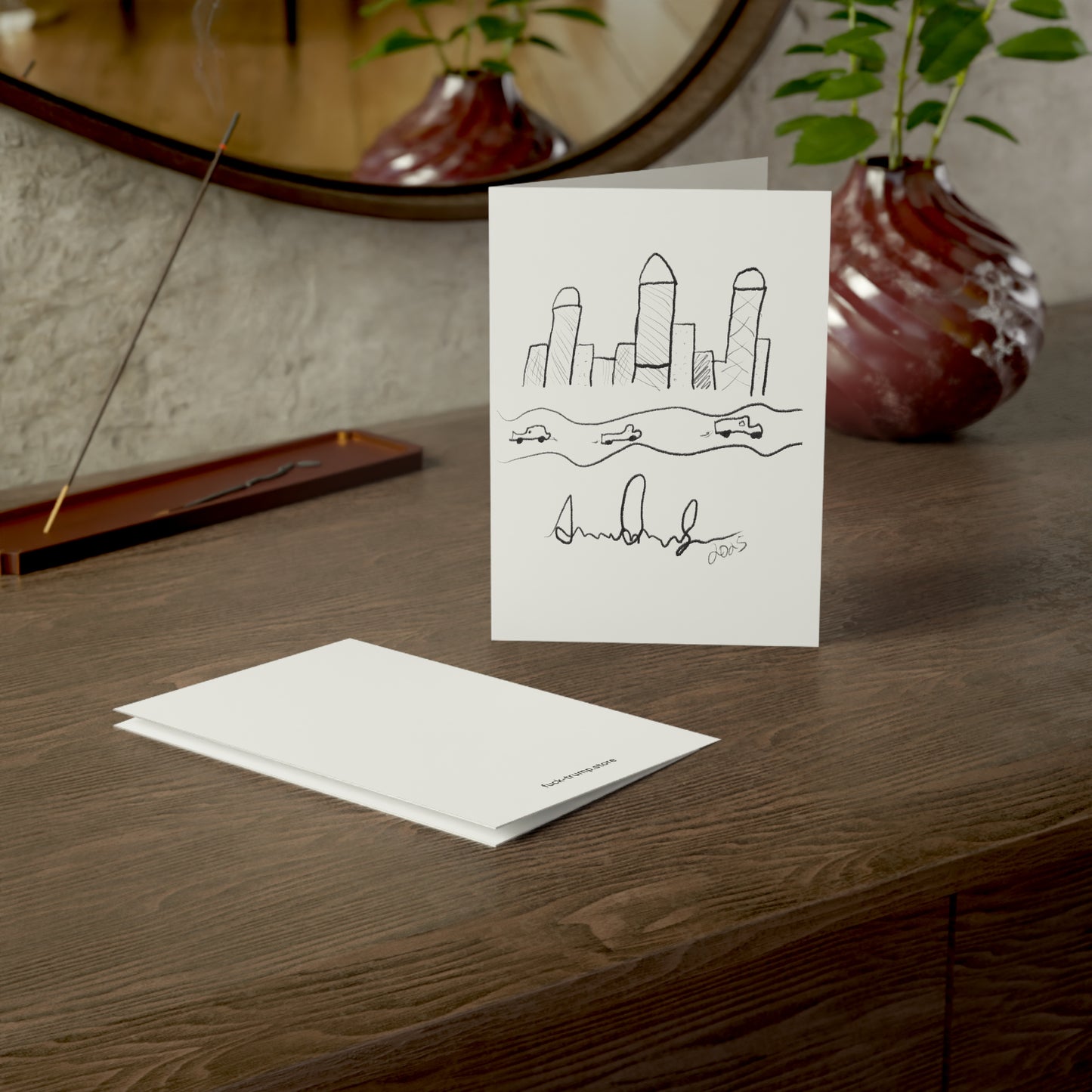 "I never wrote a picture in my life" - City Skyline Greeting Card