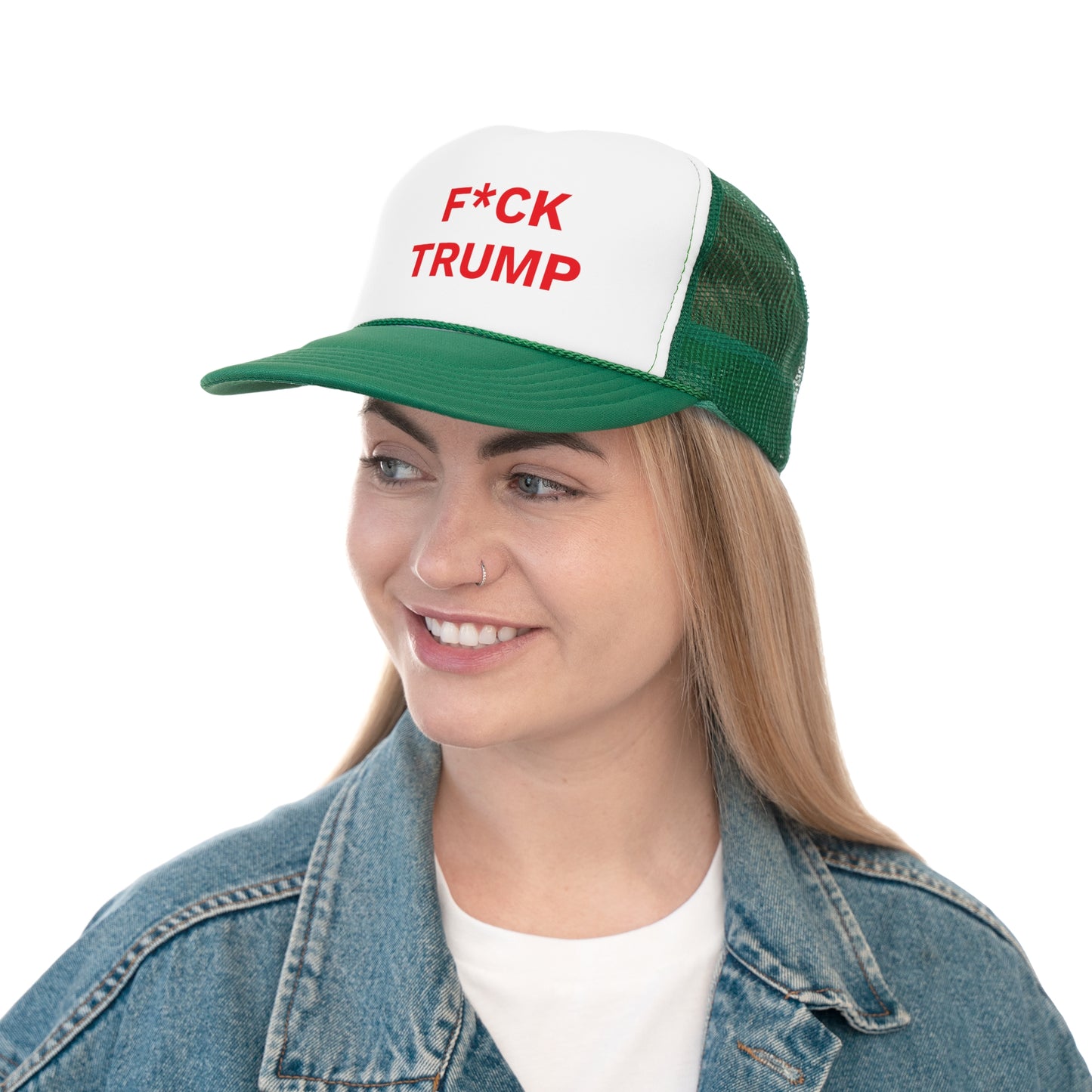 F*CK TRUMP - Trucker Caps, Red Letters, Anti-MAGA Hat