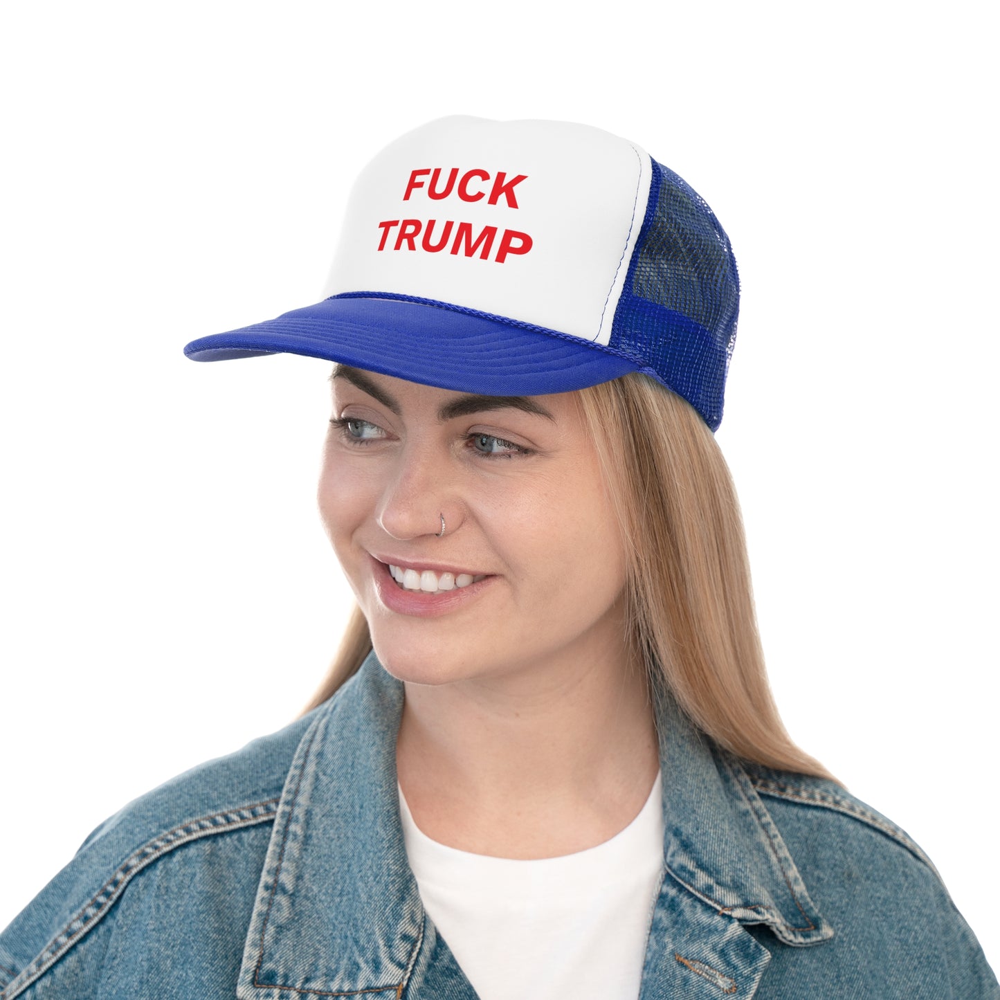 FUCK TRUMP - Trucker Caps, Red Letters, Anti-MAGA