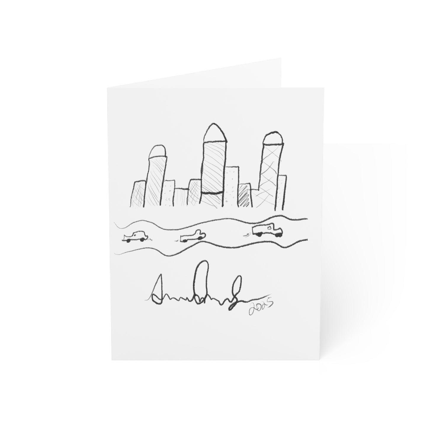 "I never wrote a picture in my life" - City Skyline Greeting Card