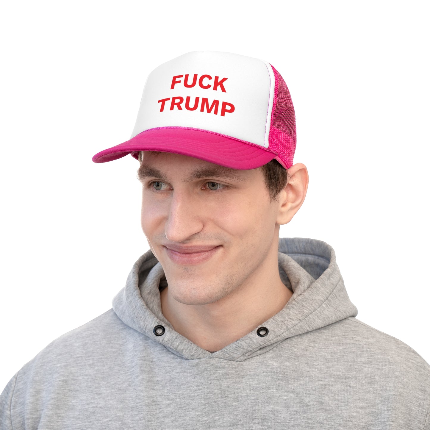 FUCK TRUMP - Trucker Caps, Red Letters, Anti-MAGA