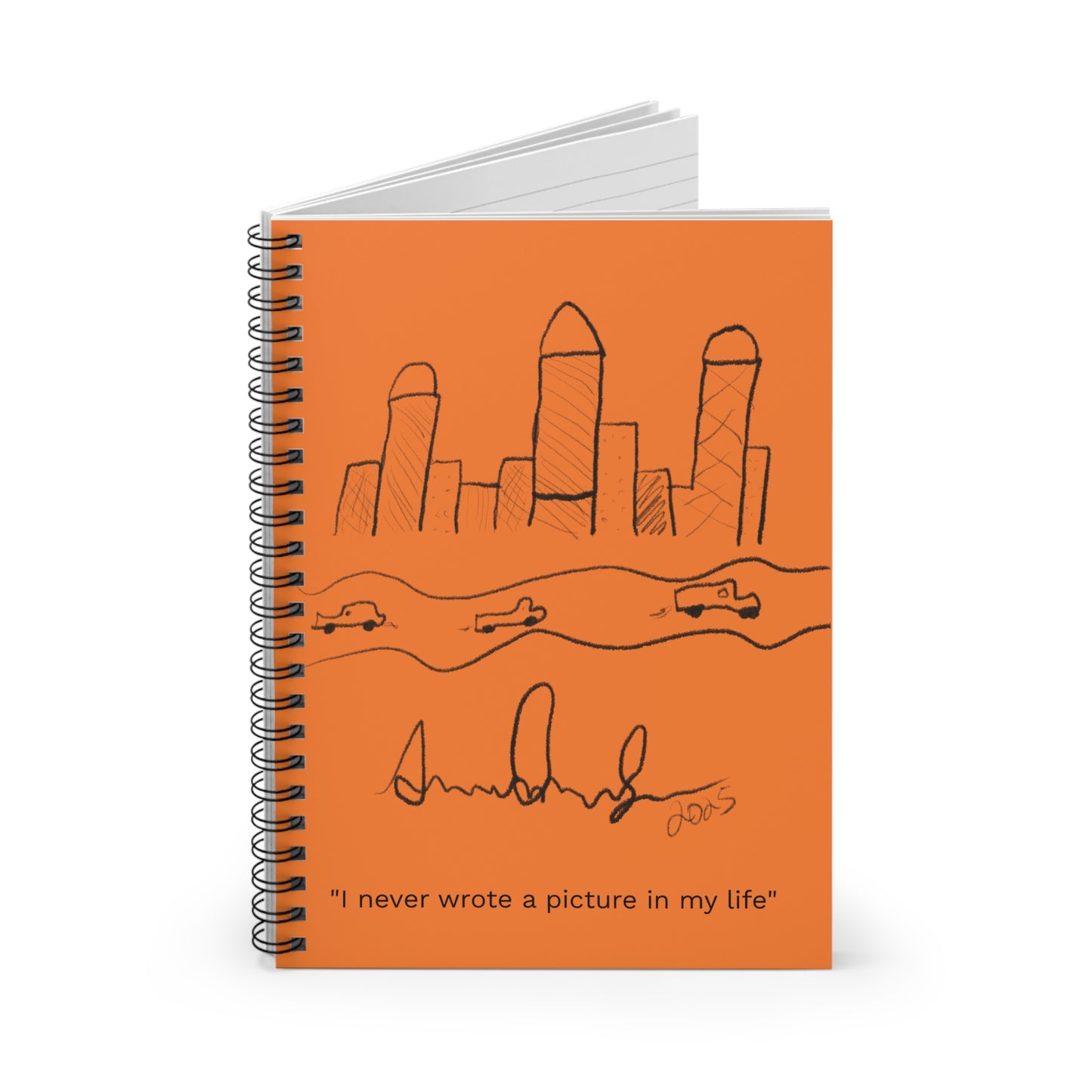 "I never wrote a picture in my life" - Spiral Sketchbook in Trump Orange