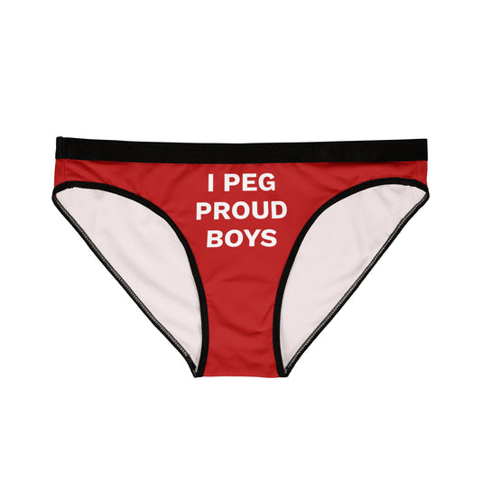 I PEG PROUD BOYS - Bold Statement Women's Underwear, Funny Panties for Gifting, Pride Apparel, Cheeky Underwear, AOP Lingerie