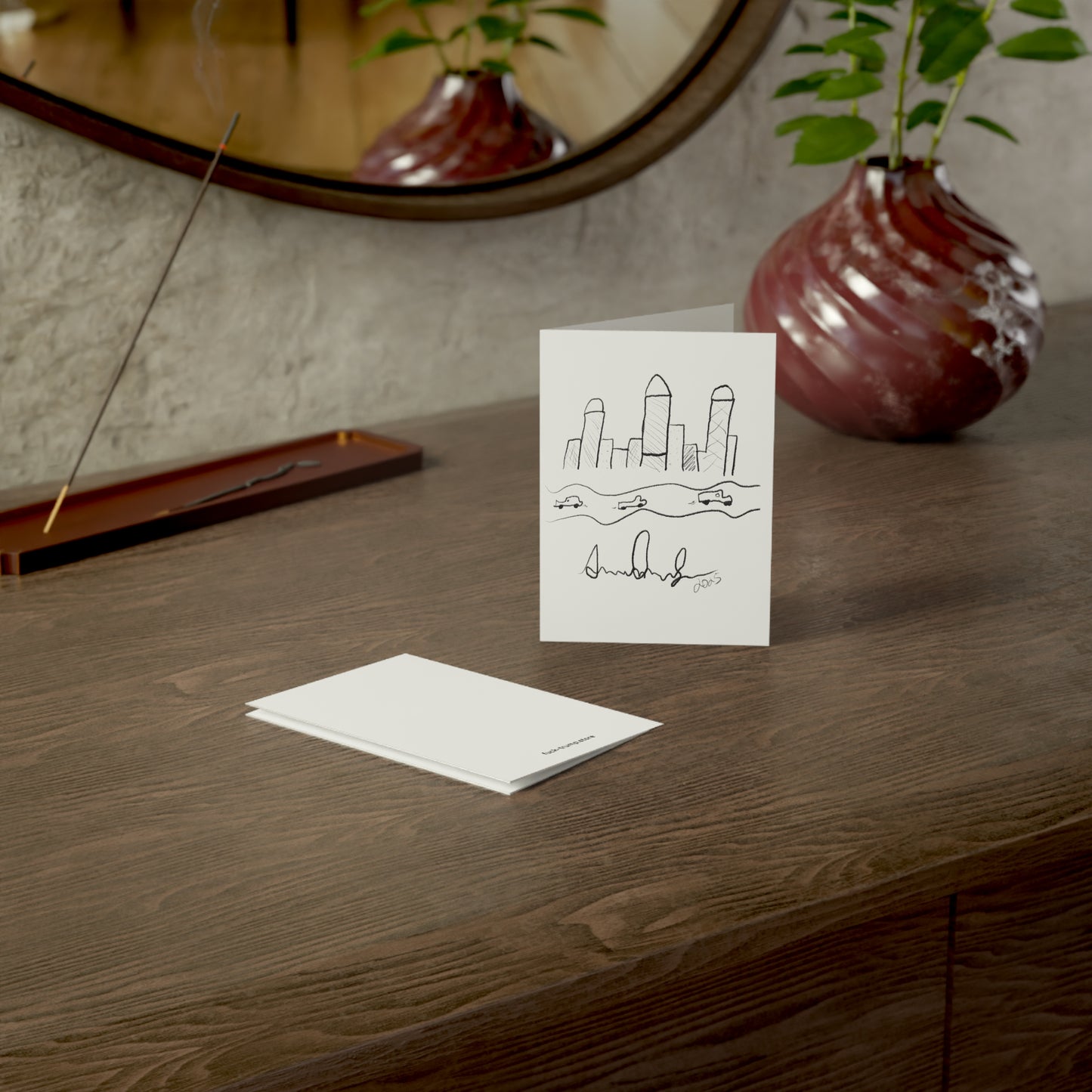"I never wrote a picture in my life" - City Skyline Greeting Card