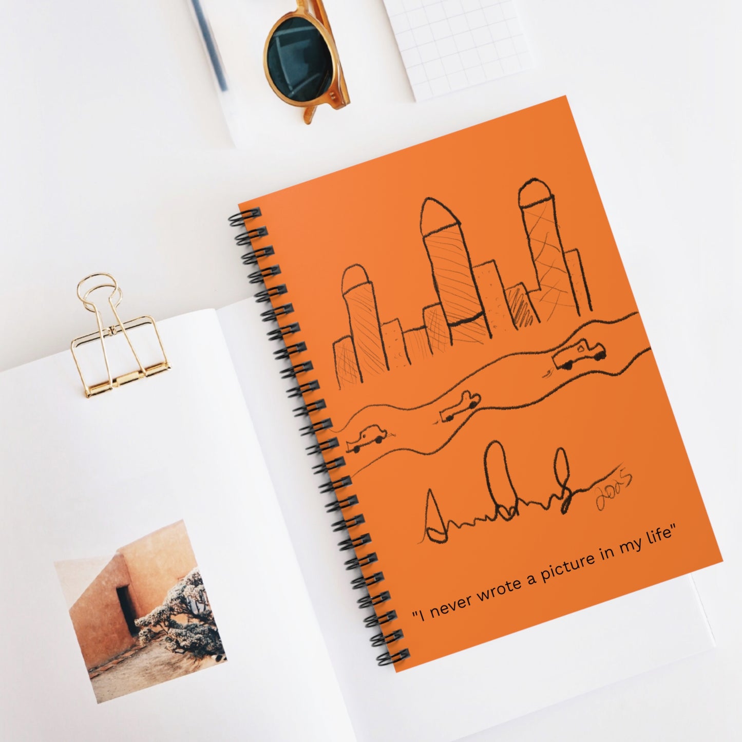 "I never wrote a picture in my life" - Spiral Sketchbook in Trump Orange