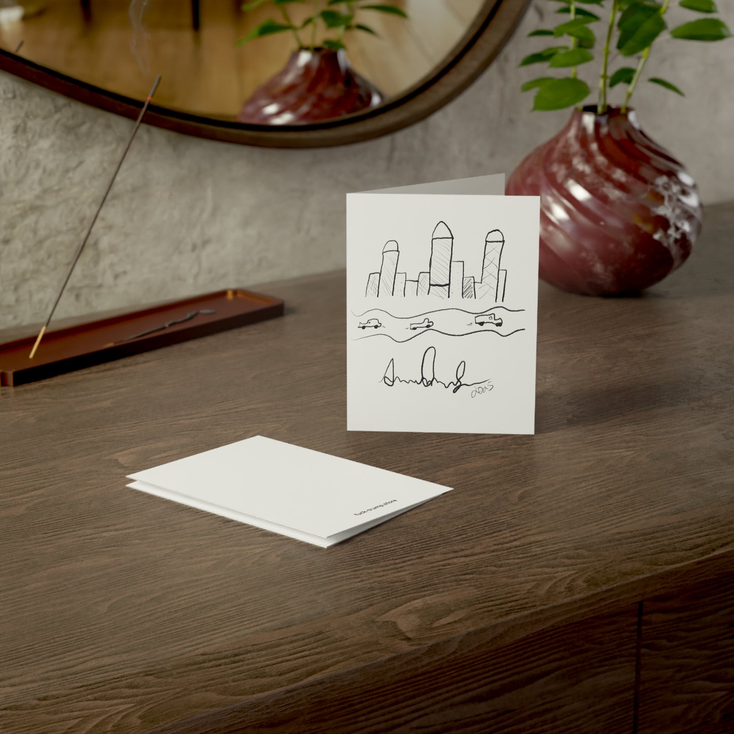 "I never wrote a picture in my life" - City Skyline Greeting Card
