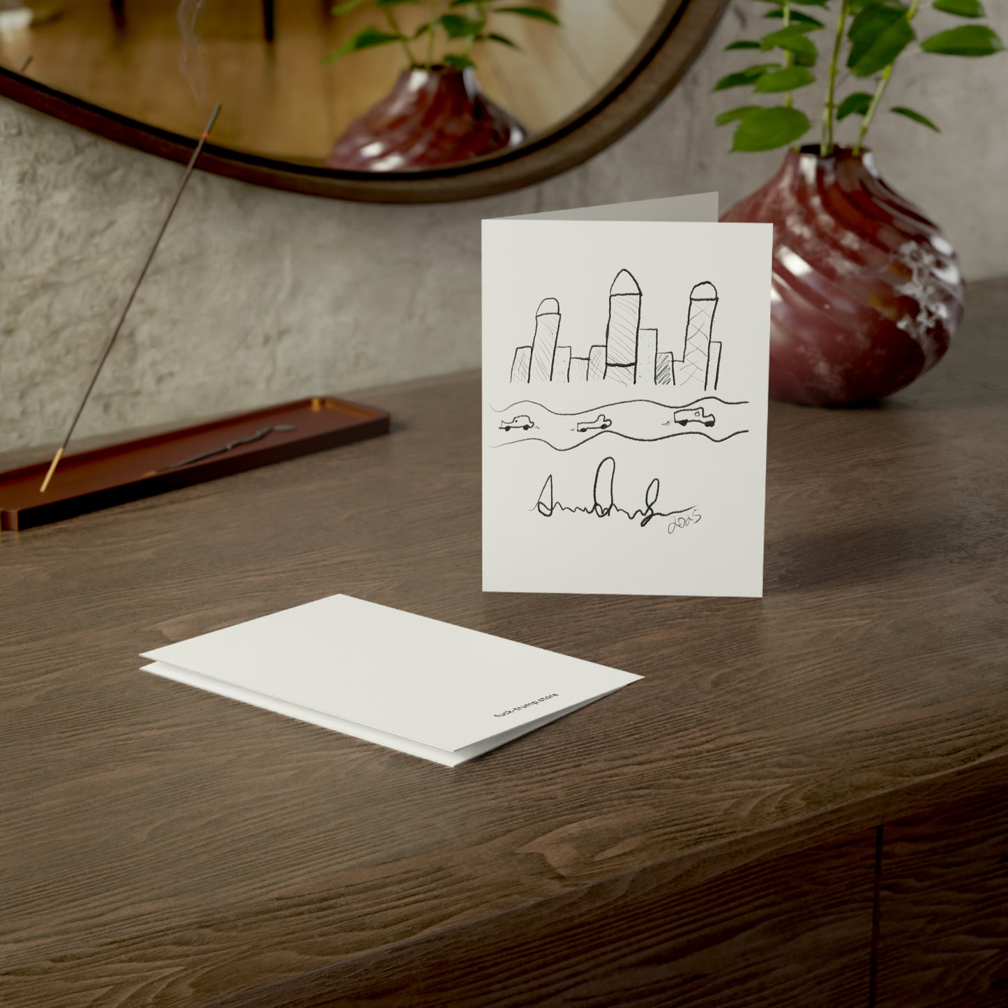 "I never wrote a picture in my life" - City Skyline Greeting Card
