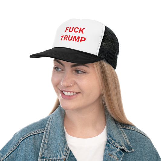 FUCK TRUMP - Trucker Caps, Red Letters, Anti-MAGA