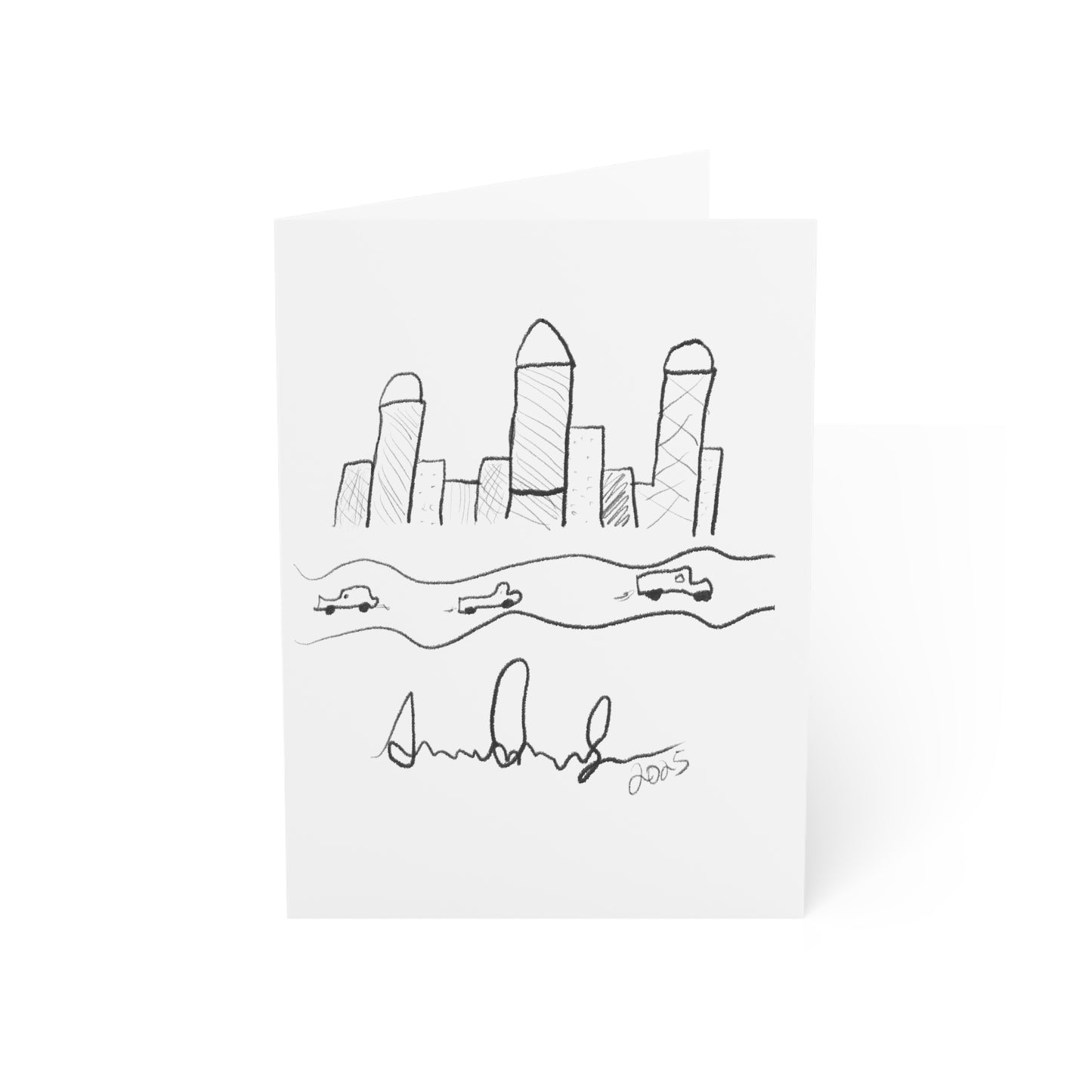"I never wrote a picture in my life" - City Skyline Greeting Card